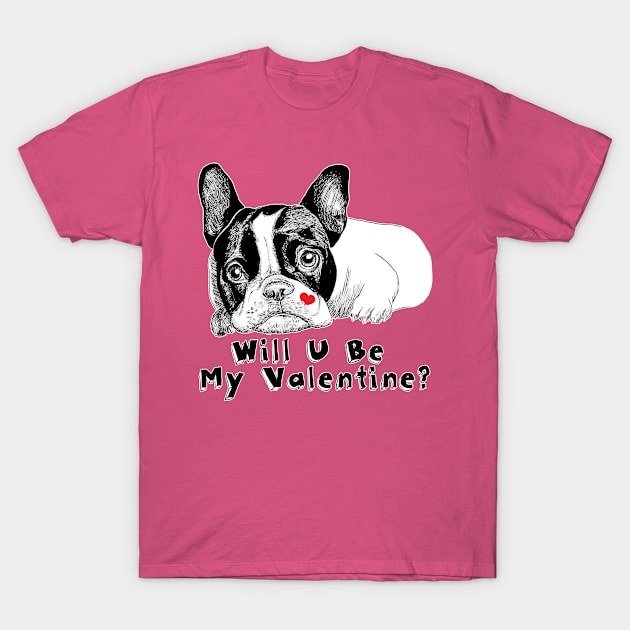 French bulldog on Valentine's day T-Shirt by VicaVeresk